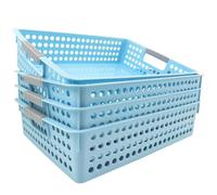 DLUCKY Lot de 4 plateaux de rangement pour salle de classe pouvant contenir du papier 4A, plateaux pour jouets de classe, crayons, travaux manuels, également pour bibliothèque, tiroirs, bureau