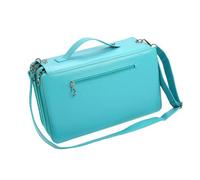 DLUKENY 120 emplacements pour marqueurs - Sac de transport avec bandoulière - Multifonctionnel - Haute capacité - Multicouche - Organiseur portable pour croquis, bleu lac