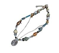 DLUKENY Chaîne de perles colorées faite à la main - Bijoux de fête esthétiques pour femmes et filles, Perles
