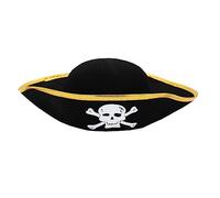DLUKENY Chapeau tricorne pour femmes, hommes, adolescents pour décorations de fête d'Halloween, costume noir, déguisement, accessoires de pirate