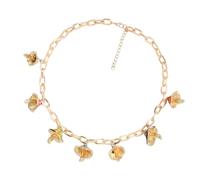 DLUKENY Collier à breloques champignon coloré réglable Chaîne clavicule ethnique en métal Bijoux tendance pour fête