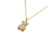 DLUKENY Collier avec pendentif en forme d'ours pour femme - Accessoire tendance - Texture métallique - Convient pour les occasions décontractées et spéciales, Cuivre