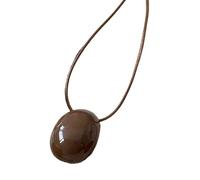 DLUKENY Collier avec pendentif ovale géométrique simple, tendance, accessoire de mode, cadeau pour femmes et filles, Métal