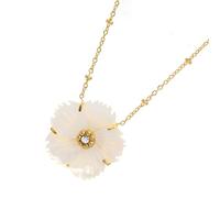 DLUKENY Collier élégant pour femme avec perles élégantes et fleurs - Accessoire de chaîne réglable pour plus de confort et de polyvalence, Alliage, perle