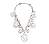 DLUKENY Collier plastron multifonction en alliage robuste en forme de cœur pour femme, bijoux tendance et élégants, Métal