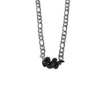 DLUKENY Collier serpent moderne unique pour femme - Collier de fête en alliage texturé pour femme à la recherche d'accessoires uniques, Red eye, Métal
