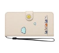 DLUKENY Coque antichoc en cuir de luxe anti-rayures avec 3 porte-cartes et support pliable Blanc