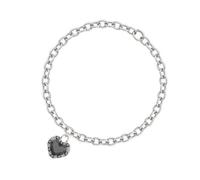 DLUKENY Élégant collier avec pendentif en forme de cœur fait à la main en alliage texturé - Convient pour les fêtes et tous les jours