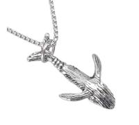 DLUKENY Élégant collier requin pour homme 60 cm avec motifs de dauphin et de queue de tortue, idéal pour la plage, Métal