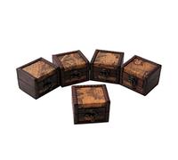 DLUKENY Grande boîte de rangement vintage en métal faite à la main décorative en bois pour bijoux