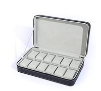 DLUKENY Montre en cuir PU pour étui de rangement portable pour montre de voyage pour étui de montre avec feutre doux