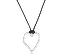 DLUKENY Pendentif moderne en cordon ciré - Bijoux tendance pour femmes avec texture pour les créateurs de tendances, Oval, CCB