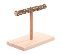 DLUKENY Perchoir en bois naturel pour perroquet - Branche debout avec base - Griffe de meulage pour petits oiseaux