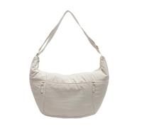 DLUKENY Sac à bandoulière élégant en nylon pour femme, design spacieux, sac à bandoulière pour étudiant, adapté pour le travail, l'école et les loisirs, beige