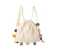 DLUKENY Sac à dos polyvalent à double bandoulière en coton de grande capacité, Blanc laiteux
