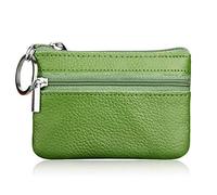 DLUKENY Sac à main à fermeture éclair en cuir véritable - Organisateur d'affaires - Cadeau de fête des, Vert