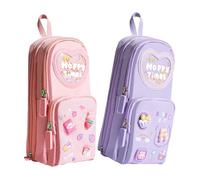DLUKENY Trousse à crayons de grande capacité - Grande capacité - Porte-crayons - Pochette de rangement pour marqueurs - Fournitures d'art - Sac pour enfant, D
