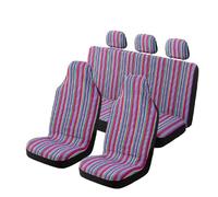 DLUMFPF Housses Siège Voiture À Rayures, Ensemble Complet avec Coussinets Ceinture, Housse Volant Universelle Lavable pour Voitures Housse Couvre Sieges