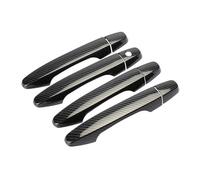 DLUMFPF Poignées De Porte Pour Civic 9e Génération 2012-2015 Poignée Porte Extérieure Noire En Fiber Carbone Garniture Couverture Moulée Avec Décor D'entrée Sans Clé