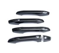 DLUMFPF Poignées De Porte Pour Kia K5 Pour Optima 2021-2023 Poignée De Porte Extérieure Argentée En Fiber Carbone, Garniture Couverture Moulée Décor Trou Serrure