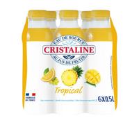 Eau de source Cristaline saveur tropical - 6 x 50 cl