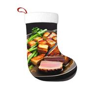 Dlxw Bas de Noël assortis Famille de Père Noël délicieuse viande grillée