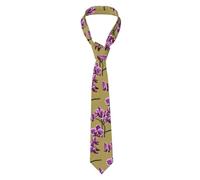 DLXW Belle cravate imprimée orchidées pour homme