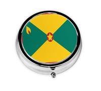 Dlxw Boîte à pilules tendance en métal avec miroir - Facile à ranger - Drapeau de la Grenade