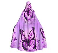 DLXW cape à capuche papillon violet pour hommes et femmes