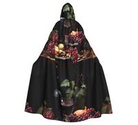 DLXW Cape à capuche pour adulte Fruits and Wines - 100 % polyester, confortable et durable, parfaite pour Halloween, cosplay, fêtes costumées, spectacles sur scène