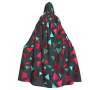 DLXW Cape d'Halloween pour homme et femme - Cape à capuche - Robe de reine - Costume Renaissance médiévale - Motif triangulaire