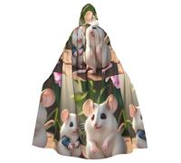 DLXW cape homme femme halloween cape capuche reine costume renaissance médiévale costume mère et enfant rats