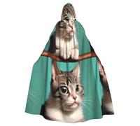 DLXW cape homme femme halloween cape capuche reine costume renaissance médiévale costume un chat curieux