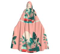 DLXW cape homme femme halloween cape capuche robe reine costume renaissance médiévale costume belles plantes vertes en pot