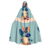 DLXW cape homme femme halloween cape capuche robe reine costume renaissance médiévale costume bleu orange tortue bambou