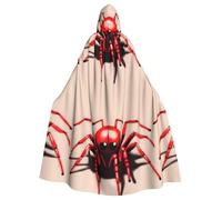 DLXW cape homme femme halloween cape capuche robe reine costume renaissance médiévale costume mignon petite araignée rouge