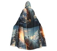 DLXW cape homme femme halloween cape capuche robe reine costume renaissance médiévale costume ours polaire hiver