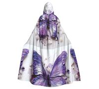 DLXW cape homme femme halloween cape capuche robe reine costume renaissance médiévale costume violet peinture à l'huile papillon