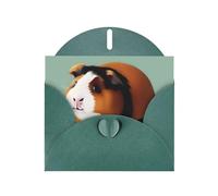 DLXW Carte de vœux vert foncé Motif cochon d'Inde mignon pour Noël, anniversaire d'enfant, Saint-Valentin, anniversaire de mariage et invitation à une fête