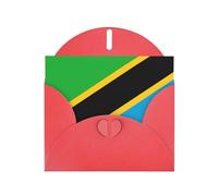 DLXW Carte vierge avec enveloppe - Drapeau de la Tanzanie - Carte de remerciement - 15,2 x 10,2 cm - Enveloppe rouge