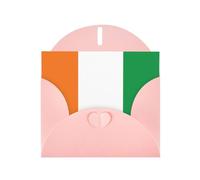 DLXW Carte vierge drapeau de la côte d'ivoire avec enveloppe rose 15,2 x 10,2 cm