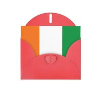 DLXW Carte vierge drapeau de la côte d'ivoire avec enveloppe rouge 15,2 x 10,2 cm