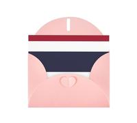 DLXW Carte vierge drapeau de la Thaïlande avec enveloppe, carte de vœux, carte de remerciement, 15,2 x 10,2 cm, enveloppe rose