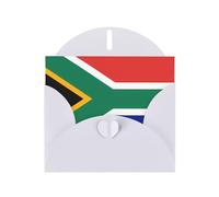 DLXW Carte vierge drapeau de l'Afrique du Sud avec enveloppe, carte de vœux, carte de remerciement, 15,2 x 10,2 cm, enveloppe blanche
