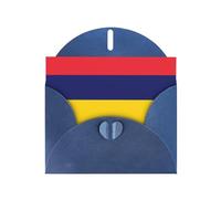 DLXW Carte vierge drapeau de l'Ile Maurice avec enveloppe - Carte de vœux - Carte de remerciement - 15,2 x 10,2 cm - Enveloppe bleue