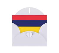 DLXW Carte vierge drapeau de l'Ile Maurice avec enveloppe - Carte de vœux - Carte de remerciement - 15,2 x 10,2 cm - Enveloppe blanche