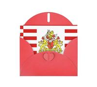 DLXW Carte vierge drapeau du Sénat de Brême avec enveloppe rouge 15,2 x 10,2 cm