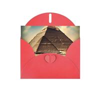 DLXW Carte vierge Dreaming of the Pyramids of Khufu avec enveloppe, carte de vœux, carte de remerciement, 15,2 x 10,2 cm, enveloppe rouge