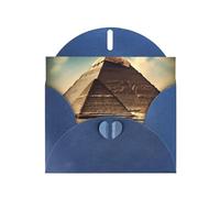DLXW Carte vierge Dreaming of the Pyramids of Khufu avec enveloppe, carte de vœux, carte de remerciement, 15,2 x 10,2 cm, enveloppe bleue