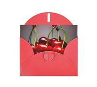 DLXW Carte vierge Motif cerises du Chili avec enveloppe Rouge 15,2 x 10,2 cm